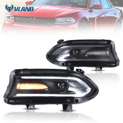 China VLAND Automotive Led Headlight Factory Wholesale Original LED Headlights Front Lamp 2015-UP R/T SRT DRL Replacement Head Lights For Dodge Charger for sale