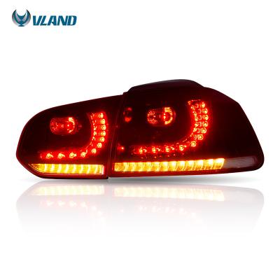 China VLAND auto industry factory wholesales 2009-2013 sequential rear light mk6 GOLF6 R 2008 LED tail lights lamp for VW golf 6 tail light for sale