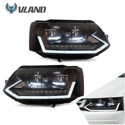 China Modified Autolamp VLAND Car Lamp Assembly For 2011-2015 Volkswagen Caravelle T5 Headlight With Full LED Front Light Yellow Sequential Turn Signal for sale