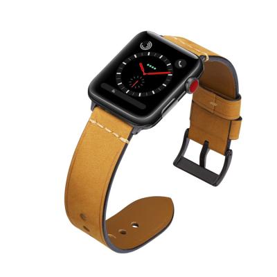 China Classic/Simple Smart Watch Band Crazy Horse Series Leather Watchband For Apple Iwatch 1 Watch Band 2 3 4 5 for sale