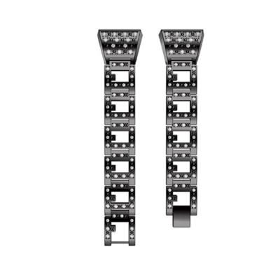 China Fashionable Wholesale Stainless Steel Diamond Bracelet Plated Watch Band Strap for Fitbit Men Watch Replacement for sale