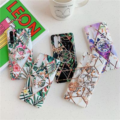 China OEM Shenzhen IMD Flower Shockproof Grass Soft With Folding Stand Phone Back Cover Case For Huawei P20 P20Pro P20Lite for sale