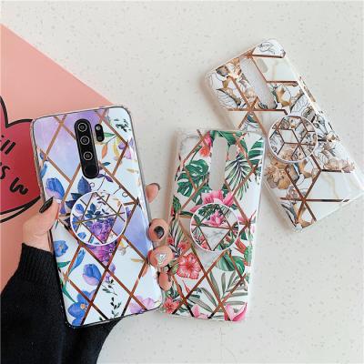 China Art IMD Silicone TPU Phone Folding Stand Holder Shockproof Marble Case For Xiaomi Note8 Note6 Note 7 Pro Back Cover for sale