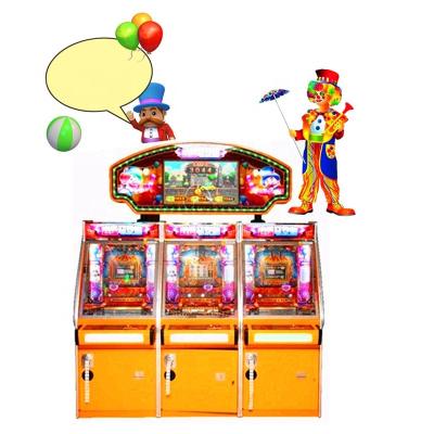 China Metal+hardboard Automatic Games 3 People Circus Push Coin Machine Taiwan Clown Push Money Game for sale