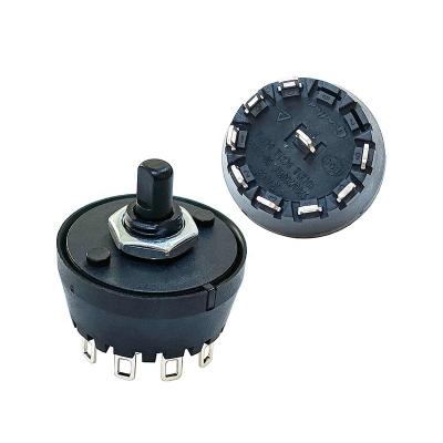 China 2-10 Speed ​​32mm 10A Round Can Choose Multiple Self-Reset 10 Speed ​​Rotation Angles TUV CQC Certified Multifunctional Rotary Switch for sale