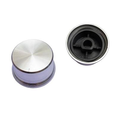 China Multicolor optional alloy+PA66 26mm diameter rotary switch aluminum alloy rotary switch knob CD pattern aluminum rotary switch knob for sale