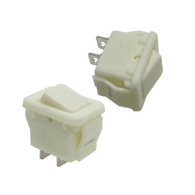 China 13.6 CUL Mini Size ON/OFF Panel Opening 9.2* VDE TUV CQC Certified White AC 2 Pin 6A 125VAC R Angle Rocker Switch for sale