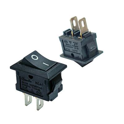 China Mini Size ON-OFF 10 * 15 CUL VDE TUV QC Certified AC Black 2 Pin 6A 125VAC Bevel Rocker Switch for sale