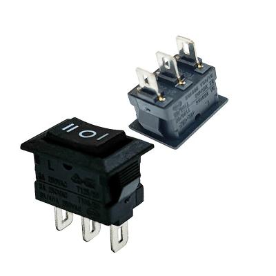 China ON-OFF-ON Mini Height Panel Opening 9 * 13.6 CUL VDE TUV CQC Certified AC Black 3 Pin 6A 125VAC Bevel Rocker Switch for sale