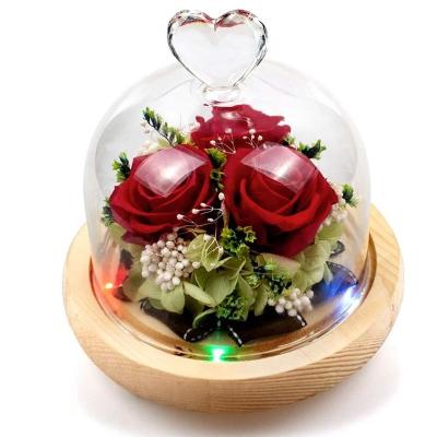 China Factory Promotional Wholesale Gorgeous Decorative Gifts Flowers Light Up Eternal Rose Box Mother's Day Preserved Roses Forever With for sale