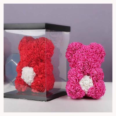 China Best Selling CMS Green Rose Bears from Teddy Bear Flower Rose Gift 40 cm Rose Bears 70 environmental protection for sale