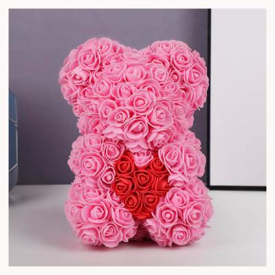 China New Environmental Protection Design Teddy Bear Rose Flower Bear Valentine's Day RoseTeddy Bear Green Flower for sale