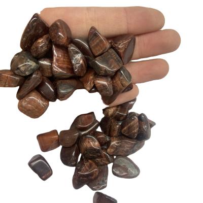 China China Wholesale Natural Red Tiger-eye Gravel Tumbled Shiny Crystal Stone Chips For Decoration for sale