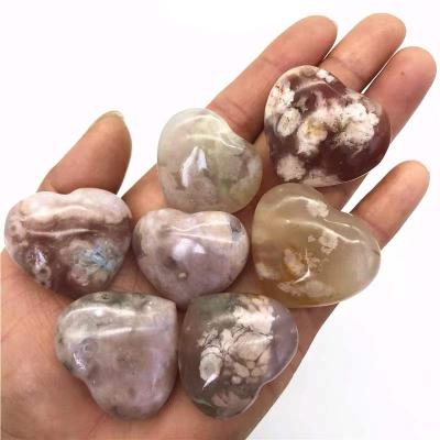 China Euro-American wholesale natural stone heart cherry blossom agate for national geo for sale