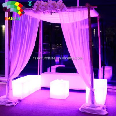 China Plastic Clear Bright Luminous PE LED Color Changing Cube Lighted Ornament / Make RGB LED Light Cube for sale