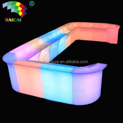 China LED Bar Table Illuminated Bar Counter With Light Color Change Movable Bar Counter for sale