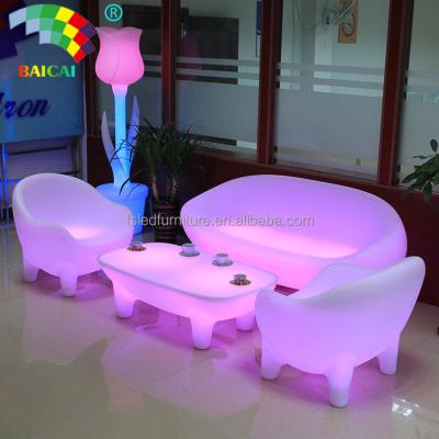 China BAR SET New Design 4 Legs LED Light Night Club Sofa Set Living Room Sofa Set for sale