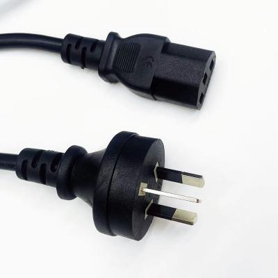 China Australian home appliance extension 250v 10A 3 pin 0.75M2 laptop ac saa power cord, adapter computer power cable for sale