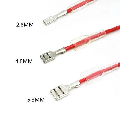 China 2.8/4.8/6.3MM female spring electronic terminal socket insulated spade connector 22/20/18 awg1015 with wire harness for sale