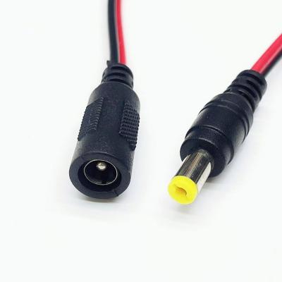 China Power Plant Red Black Dual Parallel 5.5Mmx2.1Mm DC Adapter Connector Male Female Power Cable For CCTV Security Camera for sale