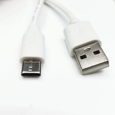 China 3A Customized Cell Phone 3A Length Fast Charging White PVC Jacket Usb Am To Type-C Type Type-C C Data Cable Usb CM Cable for sale