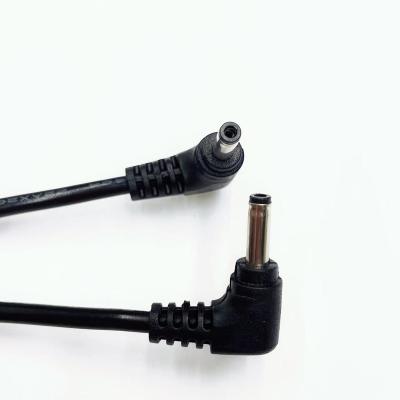 China Electrical Appliances DC Power Cable 3Right Angle DC Male To Male .5X1.35 Barrel Jack 3X1.5 Plug Extension Cable CCTV Camera Cables for sale