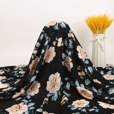 China Beautiful design Shrink-resistant 100% polyester soft and non-transparent fabric printing rayon stock lot in keqiao textile for sale