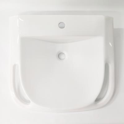 China White Disable Aid Designer Cabinet Countertop Bathroom Ceramic Hand Sink For Disable for sale