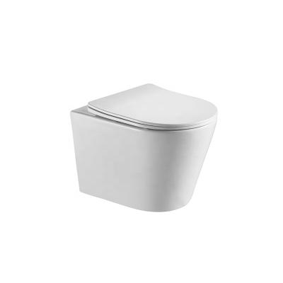 China Concealed Cistern First Class Quality Modern Design Wash Down P Trap Rimless Wall Hung Toilet for sale