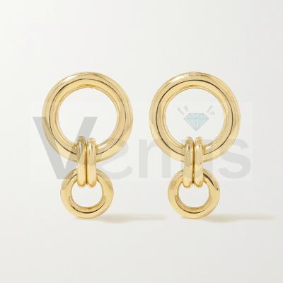 China BOHEMIA VENUS 2021 925 sterling silver women jewelry 14k gold vermeil huggie earrings double circle earrings for sale