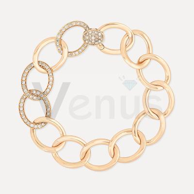 China Hiphop VENUS Zircon Bracelets 925 Sterling Silver Gold Plated Original Cuban Chain Bracelet Jewelry Luxury Women for sale