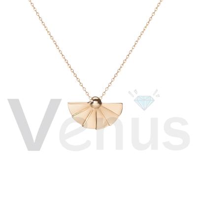 China VENUS Fashion CLASSIC Jewelry 18K Gold Plated Gold And Silver Fan Pendant Necklace For Women for sale