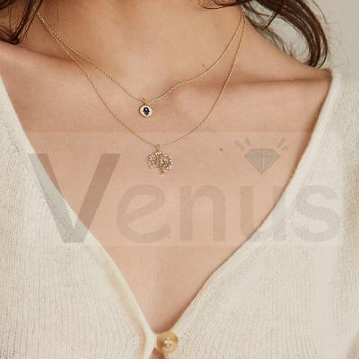 China FASHIONABLE original 925 sterling silver leaf butterfly pendant diamond necklace for women necklaces from VENUS Wholesale for sale