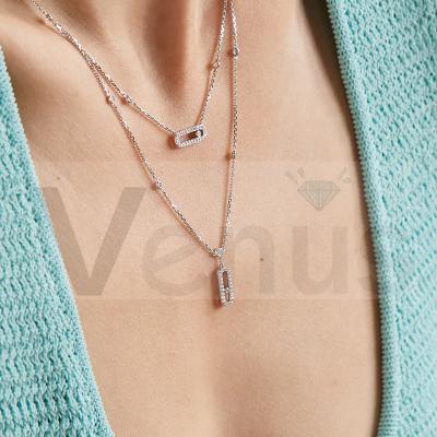 China FASHIONABLE VENUS 925 Double Layer Necklace Niche Design Sense Insist Cold Wind Clavicle Chain Sterling Silver Luxury for sale