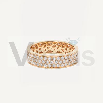 China VENUS Wholesale TRENDY Jewelry Accessories 925 Silver Gold Plated Diamond Eternity Band Promise Wedding Ring for sale