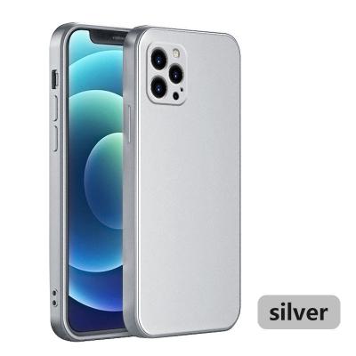 China Shockproof For Iphone 5 6 7 8 X 11 12 13 Pro Max Se 2 Xr Xs Max Cover Case Slim Silvery 100% Fit Slim Chrome Phone Case for sale