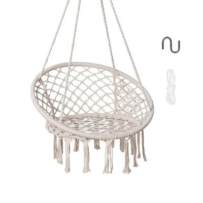 China New Arrival Zoshine Chair Cotton Swing Hanging Chair Modern Outdoor Patio Swing Macrame Rope Hanging Chair for sale