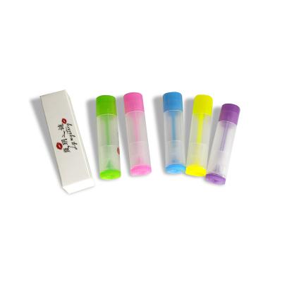 China KH039 Cosmetic In Stock White Custom Tube Lipbalm Cylinder Container Cheap Lip Balm Packaging Lip Balm Packaging for sale