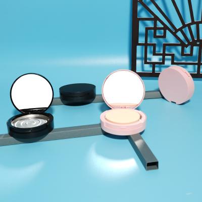 China Recycled Materials H003 In Stock 59mm Cosmetic Powder Compact Packaging Single Layer Matte Pink Black Empty Case With Mirror for sale