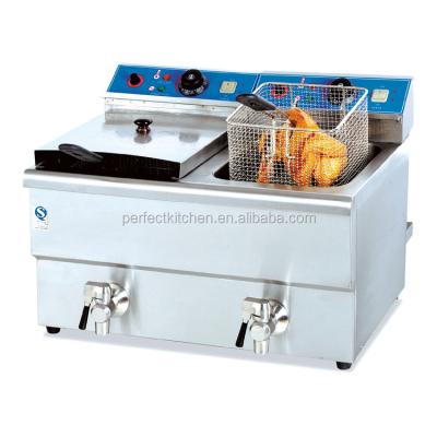 China Restaurant Commercial Double Tanks Electric Counter Top Deep Fryer With 16L Capacity for sale