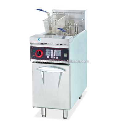 China Frying Chicken Industrial Stainless Steel 28L Free Standing Electric Deep Fryer With 6 Doors Timer for sale