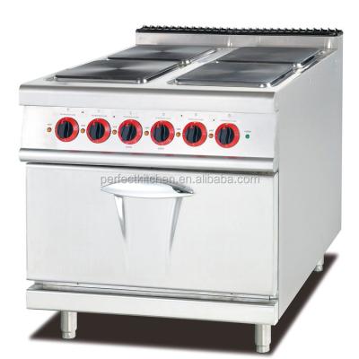 China Restaurant Free Standing Kitchen Electric Cooking Range With 4 Hot Plate And Electric Oven 800*900*970mm for sale