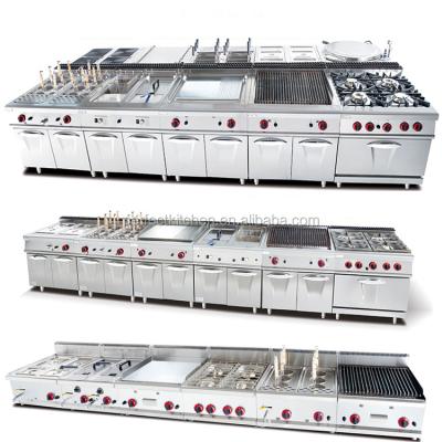 China Commercial Stainless Steel Stainless Steel Hotel Kitchen Equipment With Gas Combination Cooking Ranges for sale