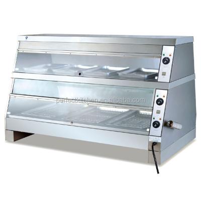 China Stainless Steel KFC Food Display Showcase / Glass Hot Food Display Warmers for sale