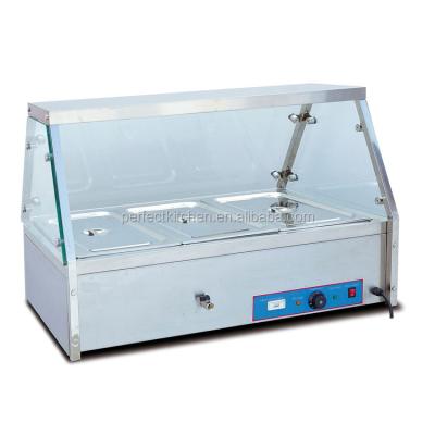 China Hot Restaurant Bain Marie Electric Hot Buffet Buffet Bain Marie With Glass Display for sale