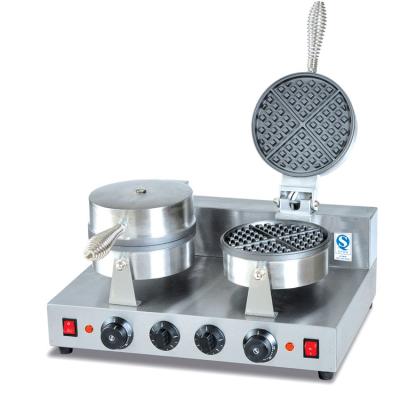 China Baker Electric Waffle Waffle Machine with Double Round Plates for sale