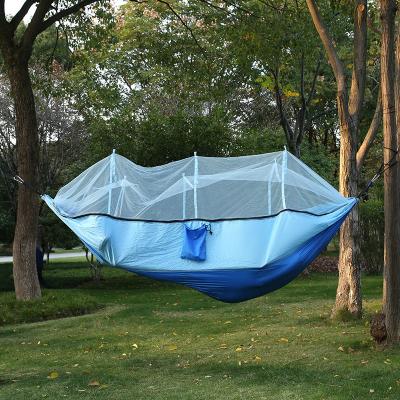 China Durable Outdoor Portable 210t Double Parachute Nylon Net Hammock Camping for sale