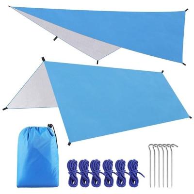 China Low MOQ large blue portable waterproof family tent car side camping outdoor tent from durable manufacturing for sale