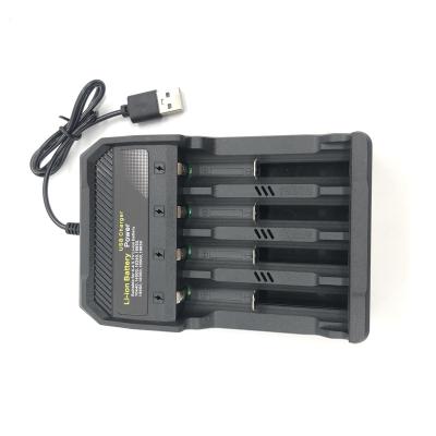 China 18650 lithium battery 2023 CH-5D84A  18650 Four-slot USB charger Lithium battery four-slot usb charger 18650 smart charger intelligent four-charge for sale