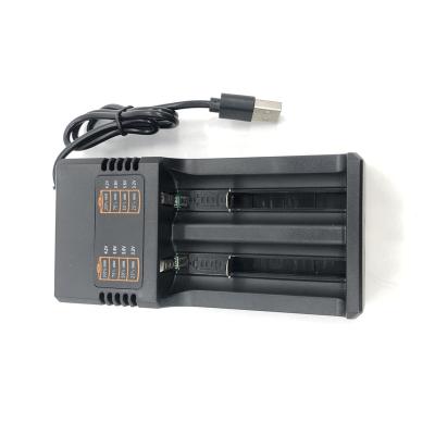 China 18650 16340 14500 26650 lithium battery 2022 CH-5DP2 18650 Dual Slot Charger 26650 Battery Dual charge USB Smart Quick Charge 3.7v-4.2V lithium battery charger for sale